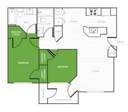2 bedroom floor plan