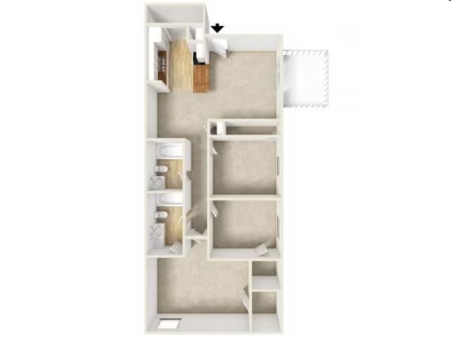 3 Beds • 2 Bath 1322 floor plan