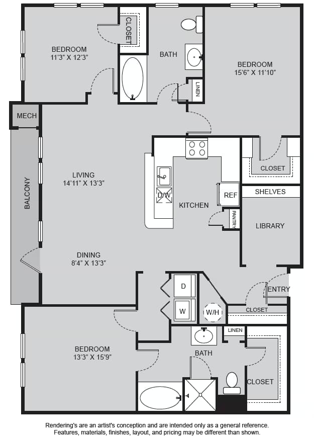 Unit 4107 3310 floor plan