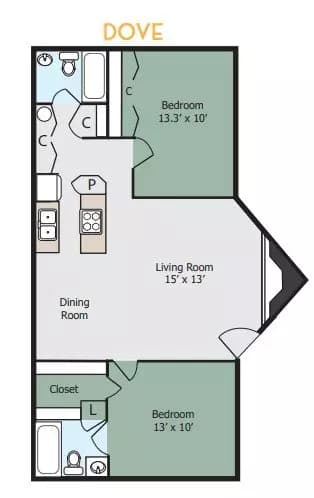 Dove (Upstairs) 14-418F floor plan