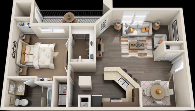 1x1 7303 floor plan