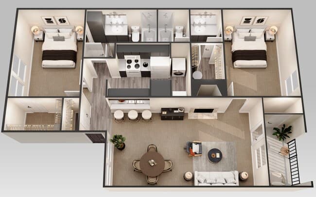 2 Bedroom 2 Bath 229 floor plan