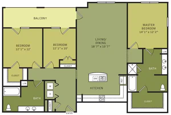 3 Beds • 2 Bath V408 floor plan