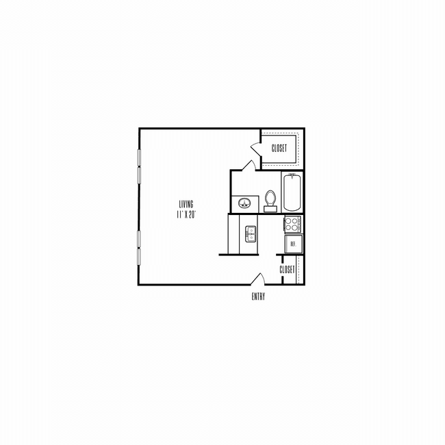 Studio • 1 Bath Waitlist floor plan