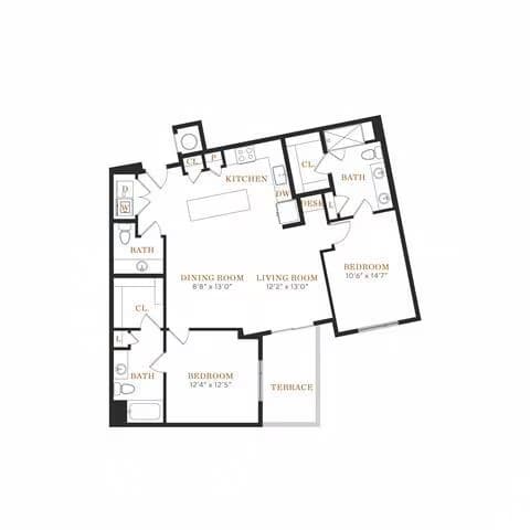 Unit 1312 1312 floor plan
