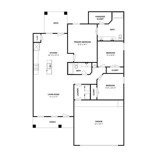 Unit 10381 Fort Ewell Trail 10344 Fort Teran Trail floor plan