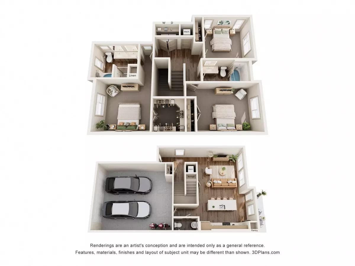 3 Beds • 2 Bath 8109 floor plan
