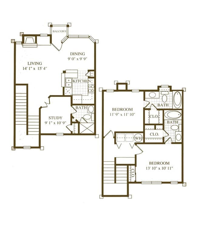 C1 - 3 Bedroom 1324 floor plan