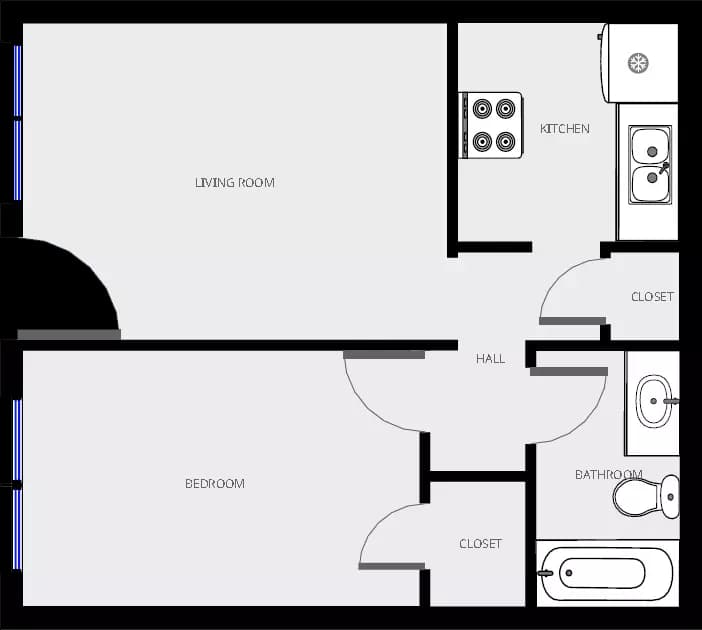 1 bed 1 bath 38 floor plan