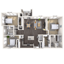 Traditional 3x2-1429 SF-FP 2637 floor plan