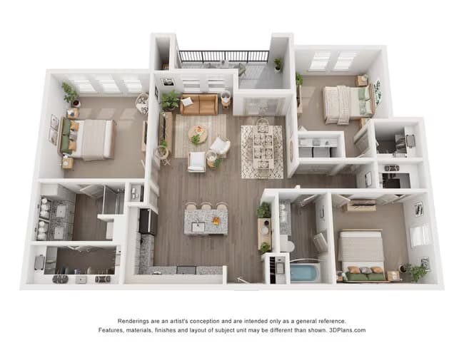 3 Beds • 2 Bath 05102 floor plan