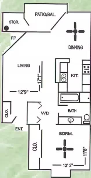 Unit 28-101 28-204 floor plan