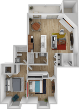 2 Bedroom 2 Bath 32-202 floor plan