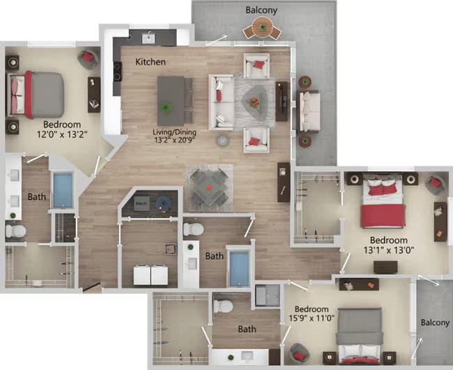Unit 1-181 1-381 floor plan