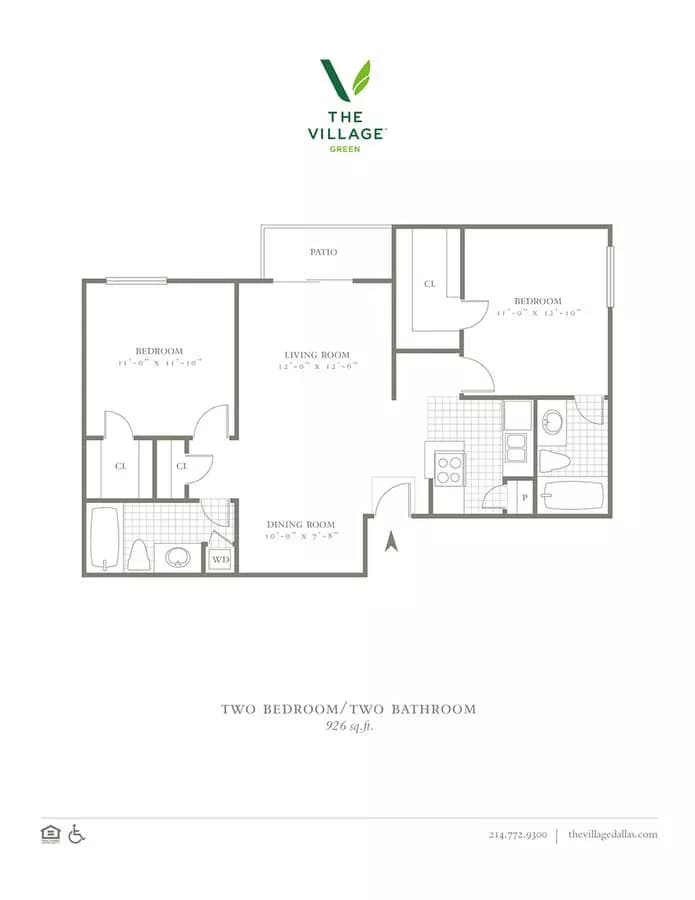 2BR/2BA 0415 floor plan