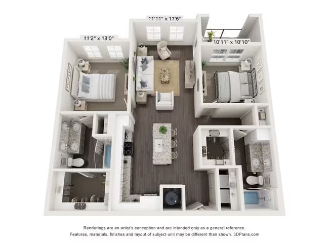 Unit 1332 3212 floor plan