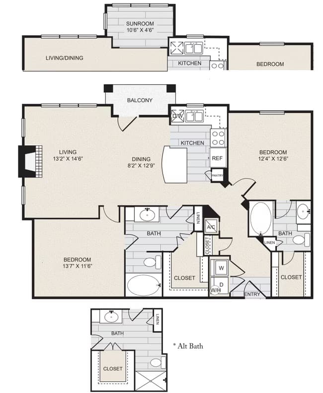 Unit 346B-LL 346B-LL floor plan