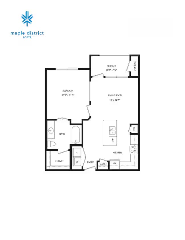 1 Bed • 1 Bath 161 floor plan