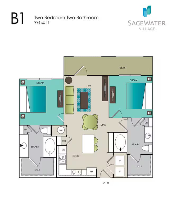 Unit 7-7305 9-9303 floor plan