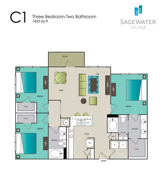 Unit 9302 1-1302 floor plan