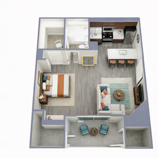 Studio 1 Bath 131 floor plan
