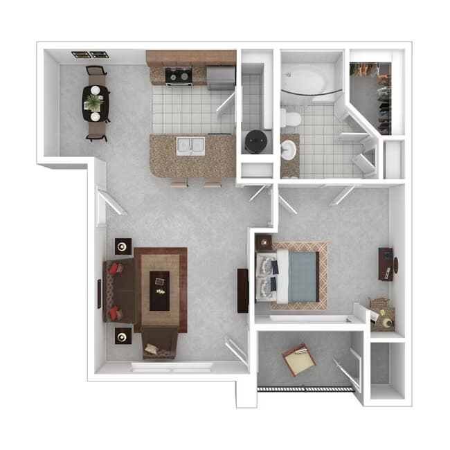 1 Bed • 1 Bath 735 floor plan