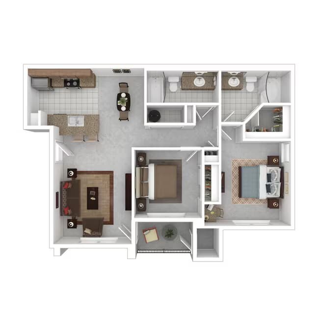 2 Beds • 2 Bath 111 floor plan