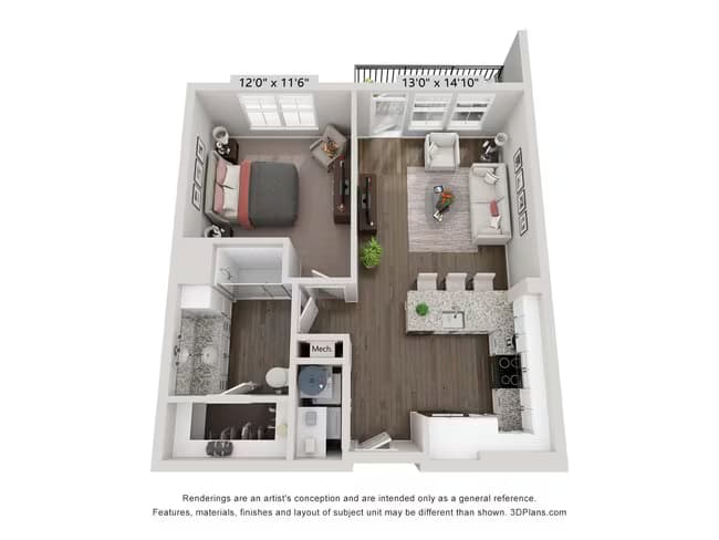 A3 - Cobalt 1X1 4411 floor plan