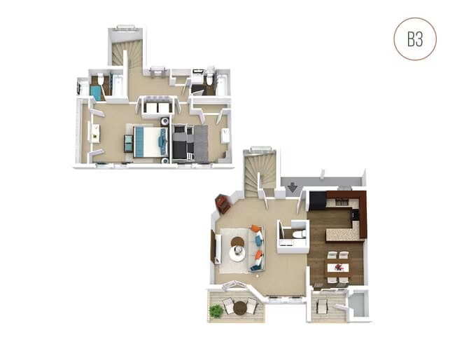 2 Beds • 1 Bath 1914 floor plan