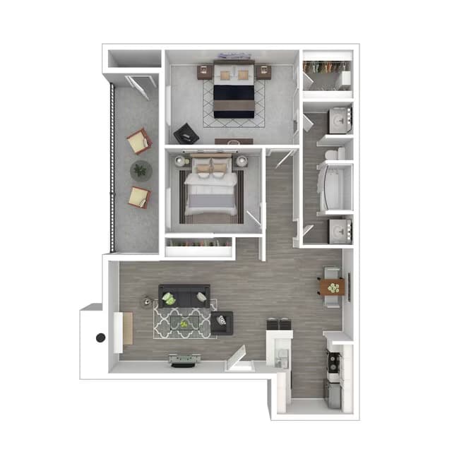 2 Beds • 1 Bath 2119 floor plan