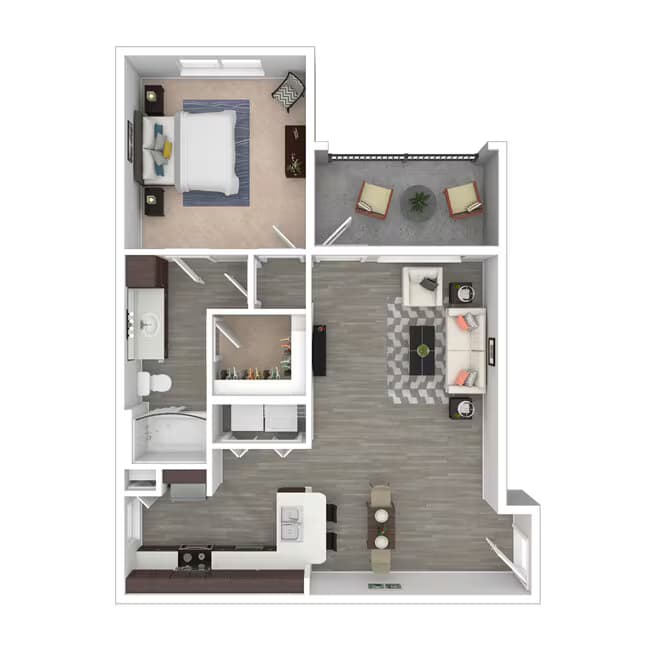 1 Bed • 1 Bath 0831 floor plan