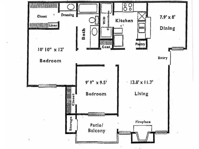 2 Beds • 2 Bath 2034 floor plan