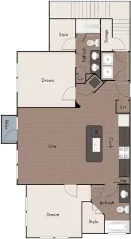 2 Beds • 2 Bath 5315 floor plan