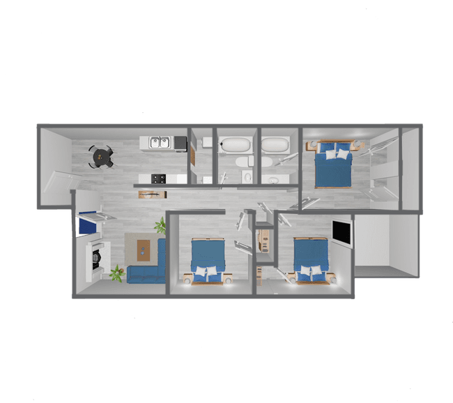 3 Beds • 2 Bath 5626-F floor plan