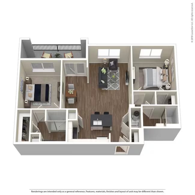 2 Beds • 2 Bath 5303 floor plan