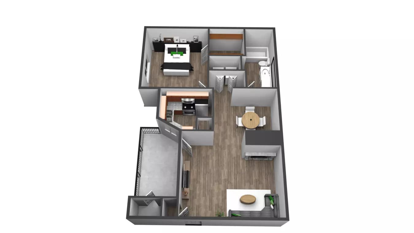 1 Bedroom 1 Bathroom - A2 912 floor plan