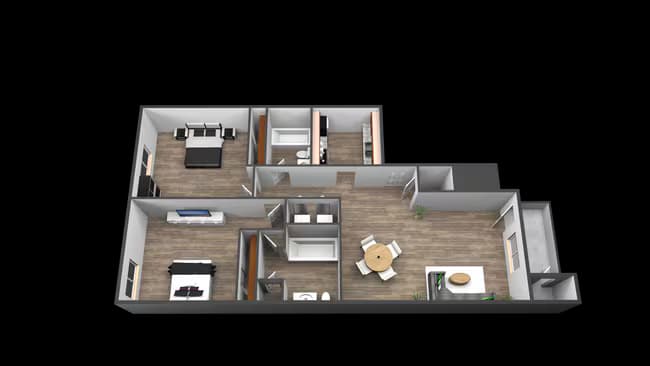 2 Beds • 2 Bath 1109 floor plan