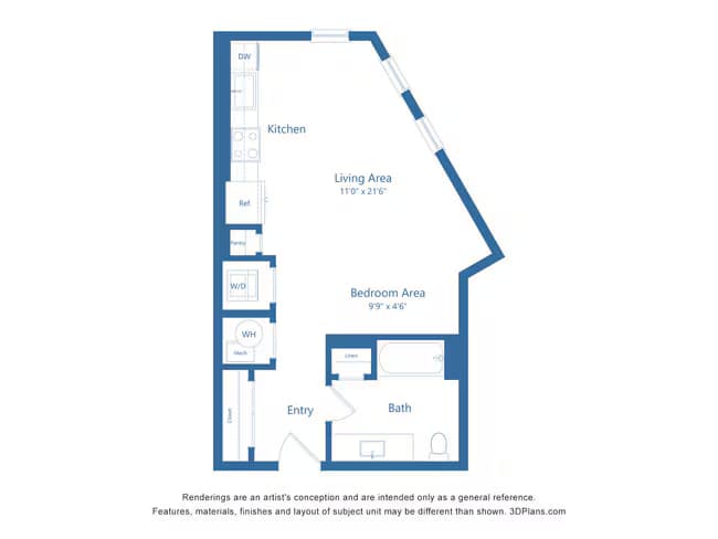 A0.3 | 1 Bed | 1 Bath 1226 floor plan