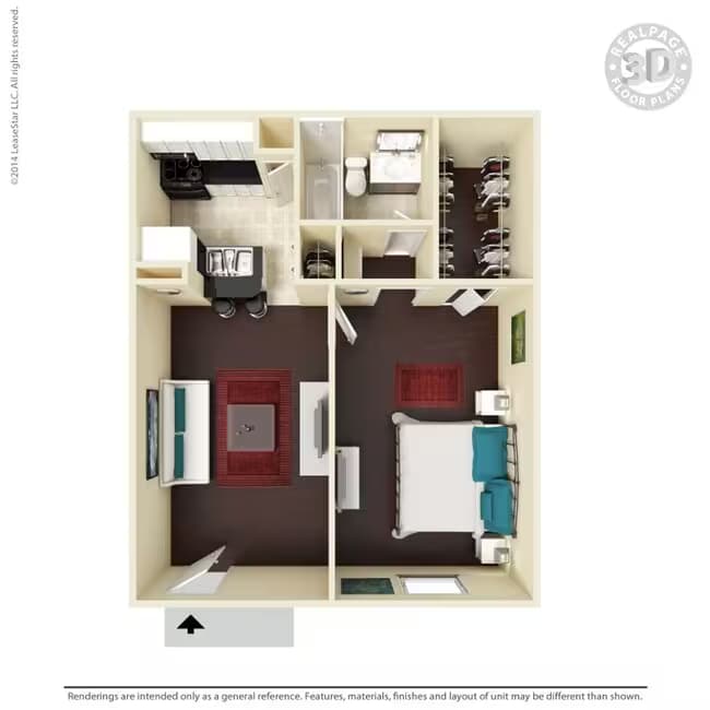 1 Bed • 1 Bath 215 floor plan