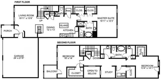 3x2.5 C2 Renovated 15148VIZ floor plan