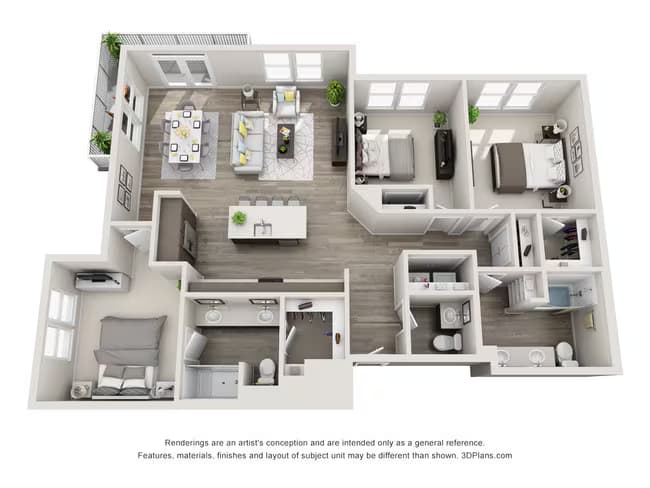 3 Beds • 50 Bath 1323 floor plan