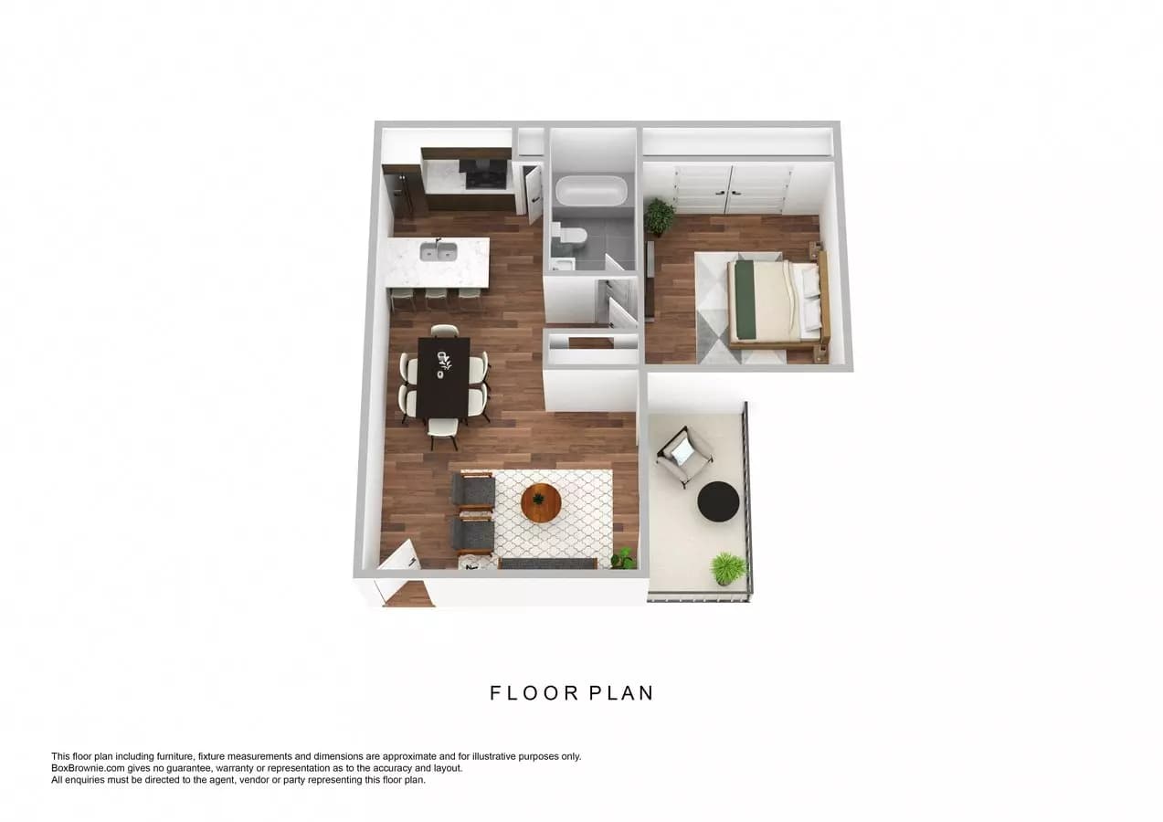1 Bed • 1 Bath 2040 floor plan