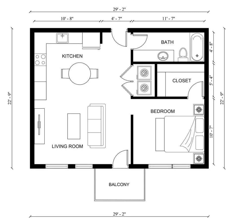 1 Bed • 1 Bath 203 floor plan