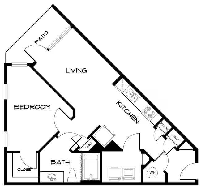 1 Bed • 1 Bath 340 floor plan