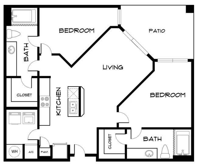 2 Beds • 2 Bath 126 floor plan