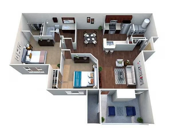 B 727 floor plan