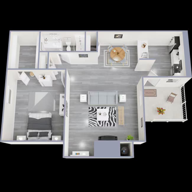 1 Bed 1 Bath A 8821A floor plan