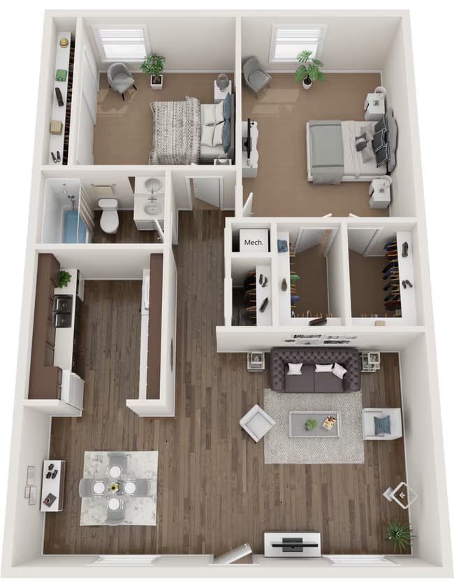 2 Beds • 2 Bath 120 floor plan