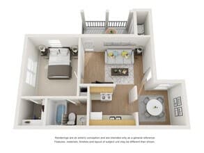1 Bed • 1 Bath 1414 floor plan