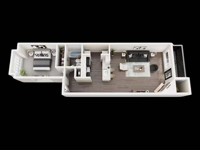 1 Bed • 1 Bath 1617 floor plan